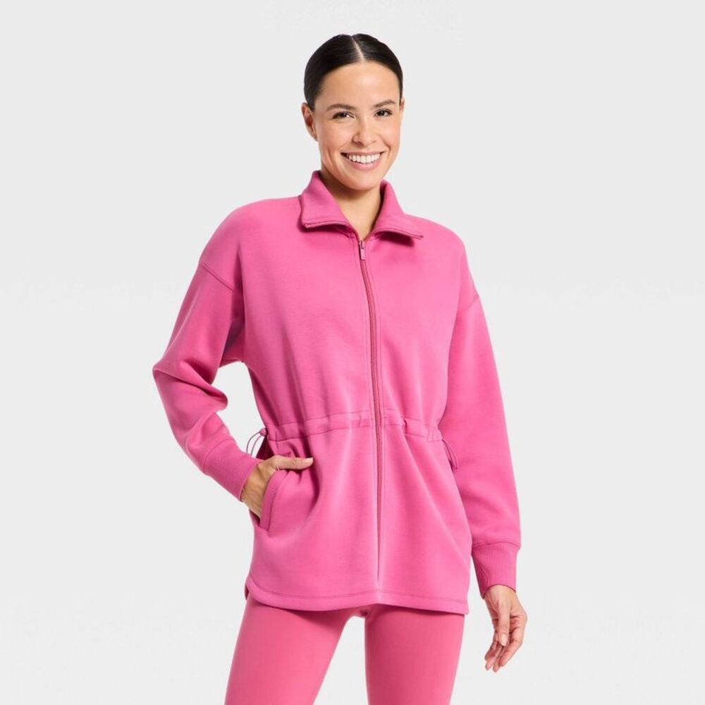 Open Box - All In Motion - Women's Airy Sleek Long Full Zip Jacket Purple - Picture 1 of 4